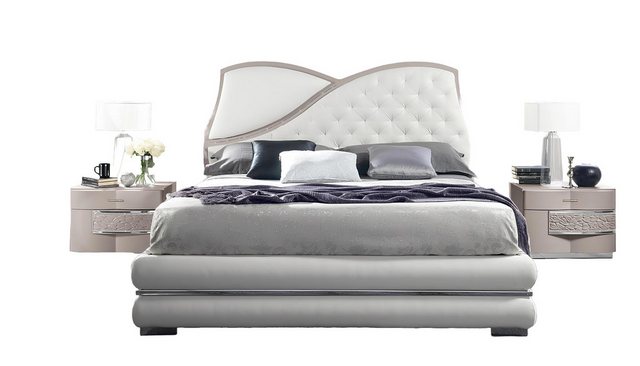 Xlmoebel Bett Bett Rahmen für Doppelbett in luxuriösem weißem Design (Bett) günstig online kaufen