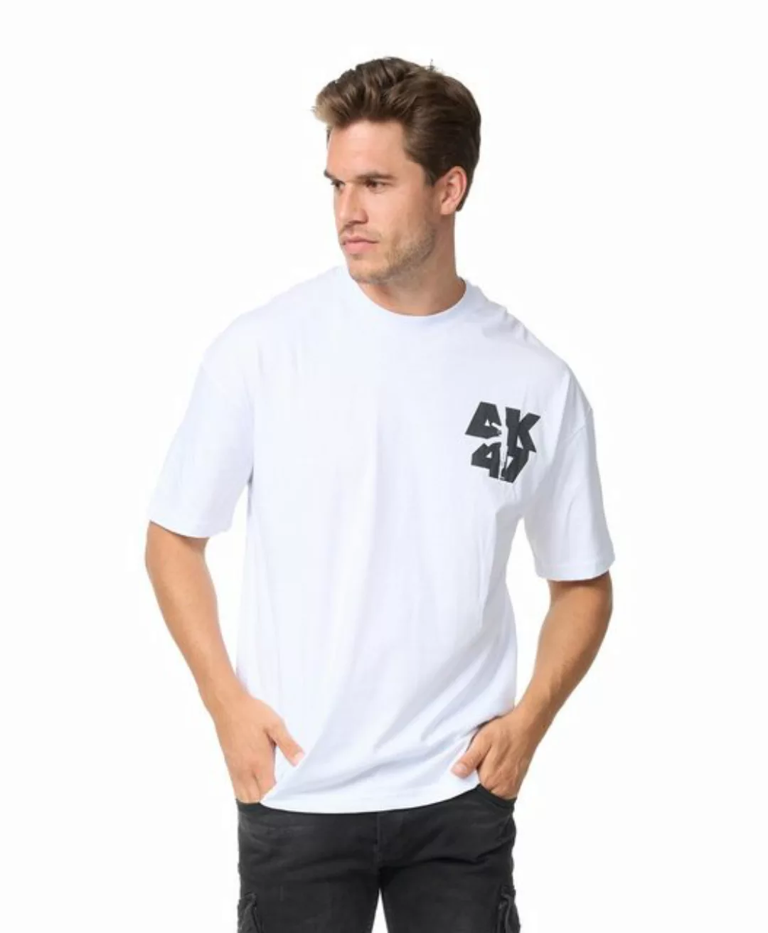 Denim House T-Shirt Oversizd Fit T-Shirt mit besonderem Druck Loose Fit Wei günstig online kaufen