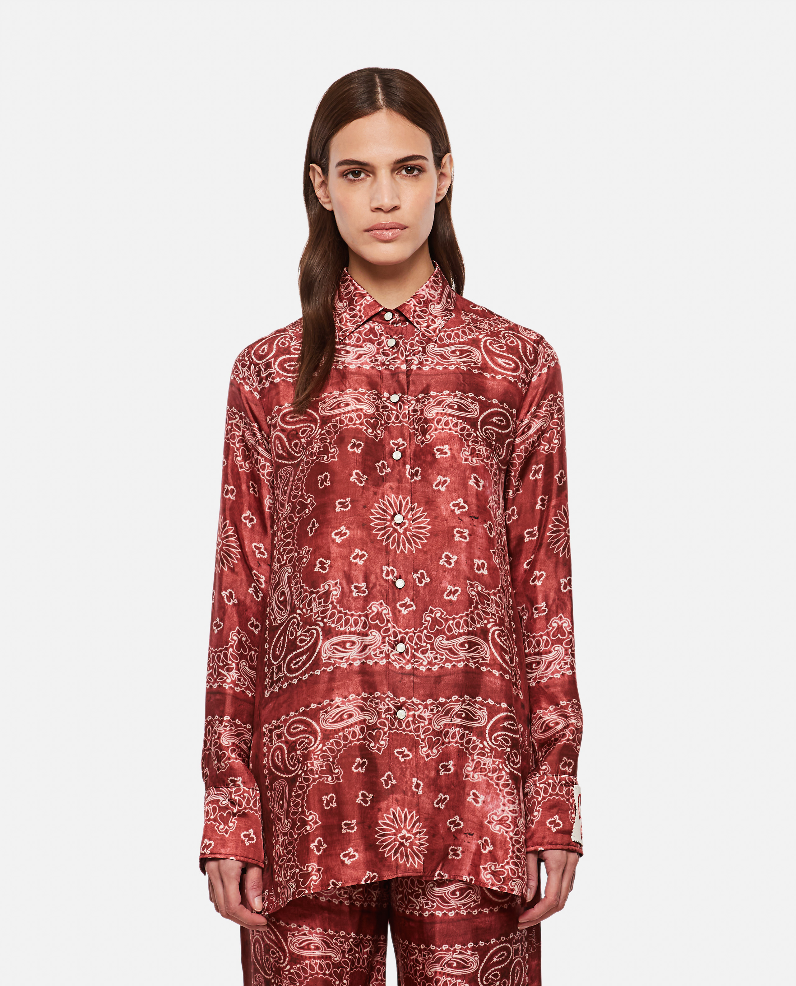 GOLDEN PAISLEY PRINTED VISCOSE TWILL PAJAMA SHIRT günstig online kaufen