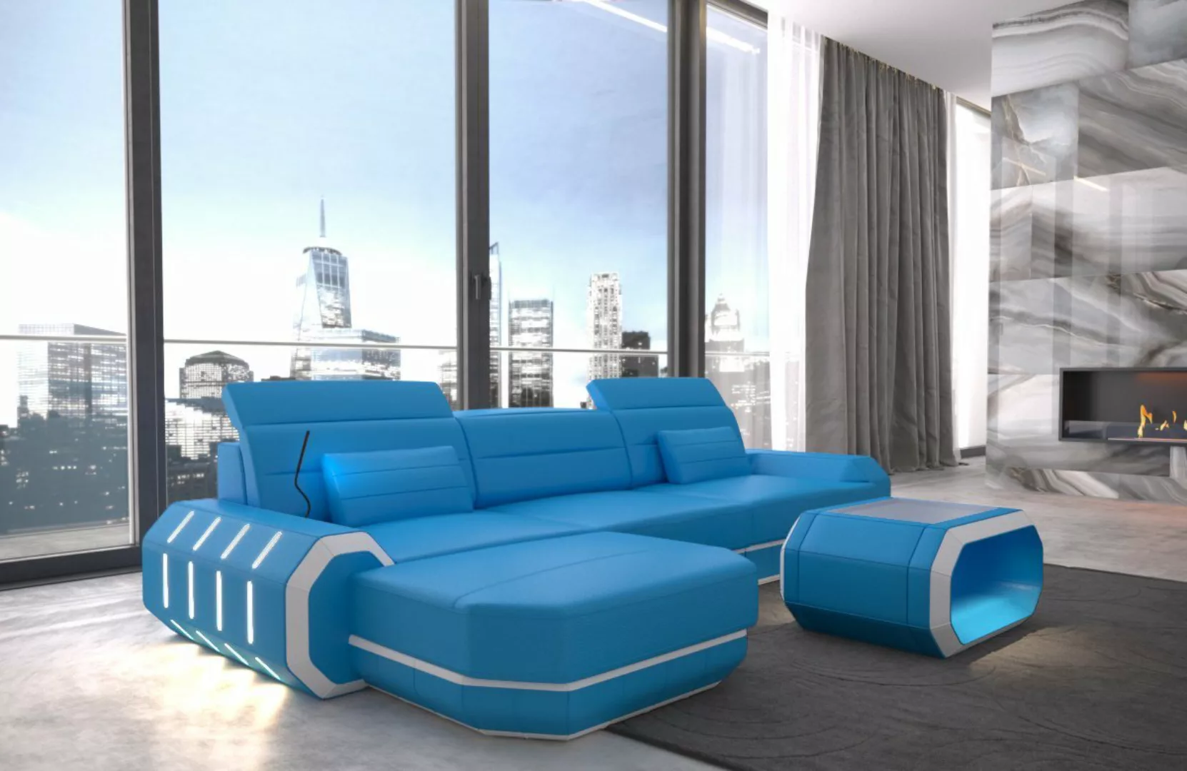 Sofa Dreams Ecksofa Sofa Ledersofa Roma L Form Leder Sofa Ledercouch, Couch günstig online kaufen