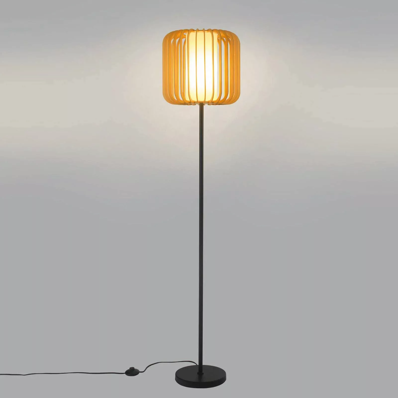 Forlight Stehlampe Viva, hellbraun, Holz/Metall, Höhe 160 cm günstig online kaufen