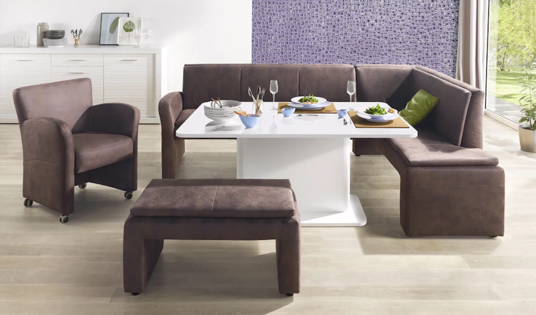 exxpo - sofa fashion Eckbank »Cortado, elegant und modern mit hohem Sitzkom günstig online kaufen