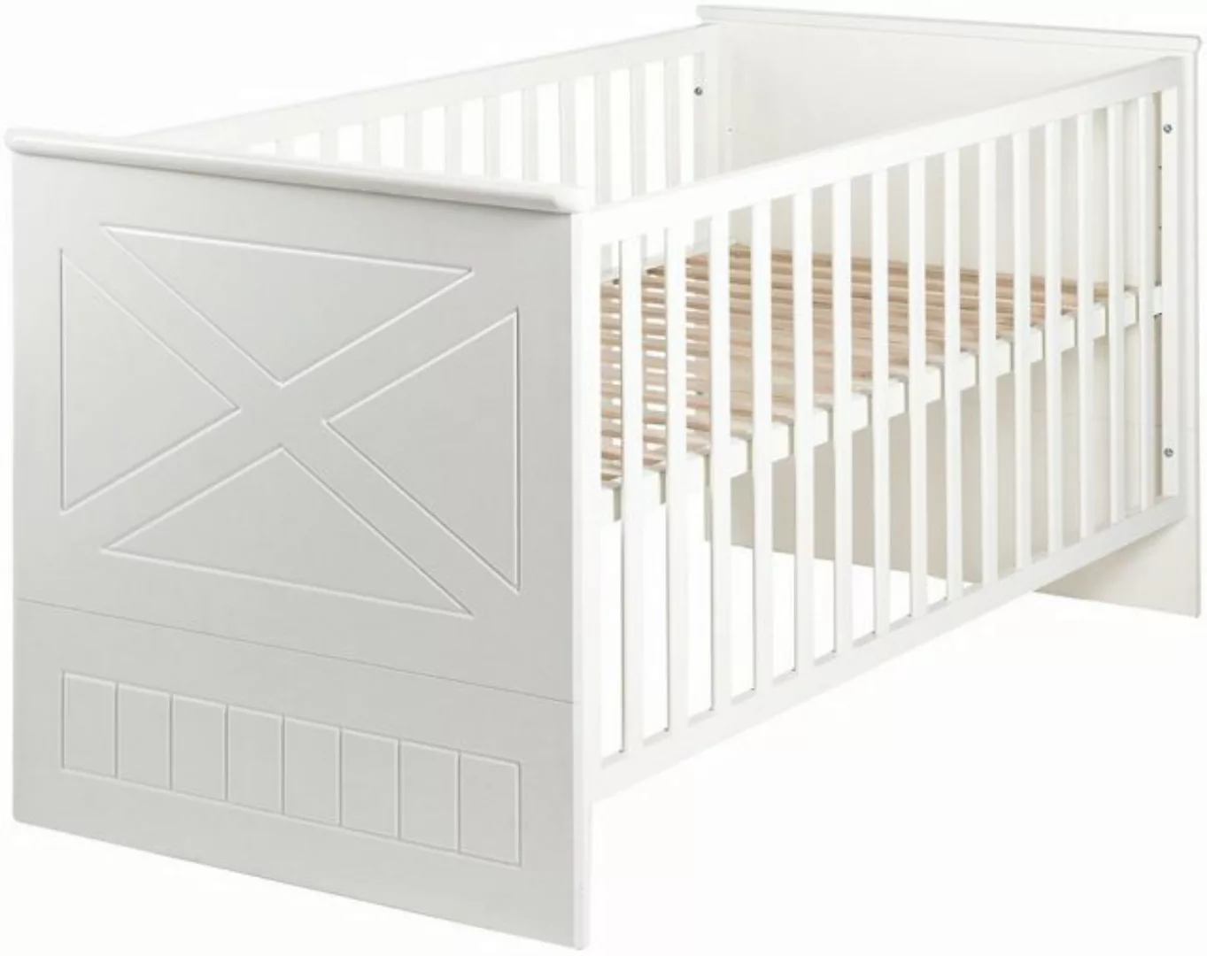 roba® Babybett Constantin, Gitterbett weiß - Höhenverstellbar - Umbaubar zu günstig online kaufen