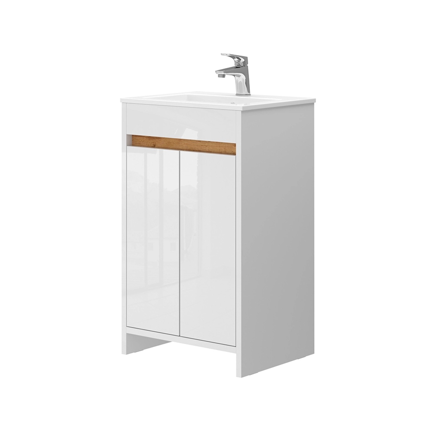 Vicco Badmöbel-Set Lemgo Weiß/Weiß HG 2 günstig online kaufen