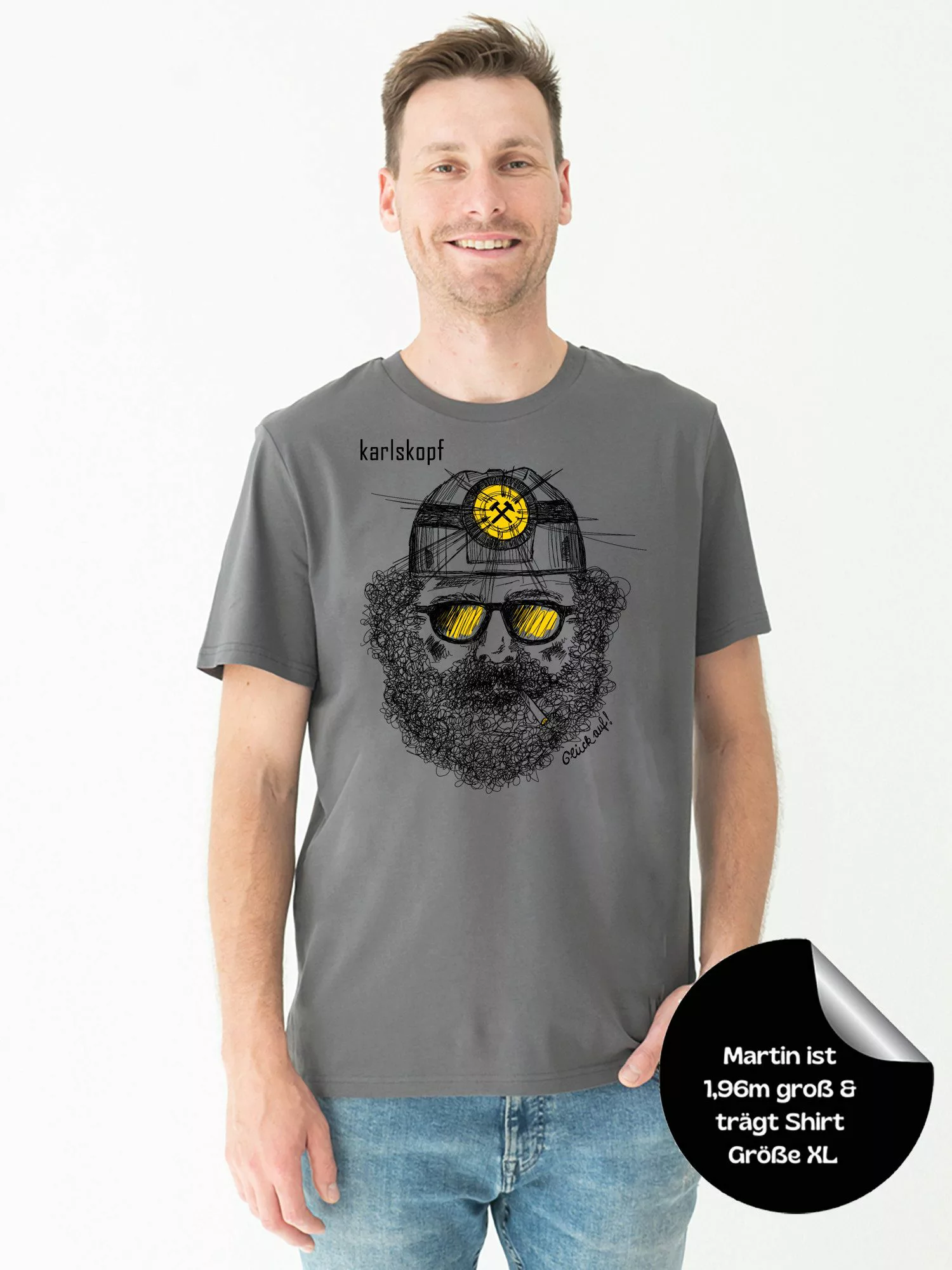 karlskopf Print-Shirt Rundhalsshirt Basic BERGMANN günstig online kaufen