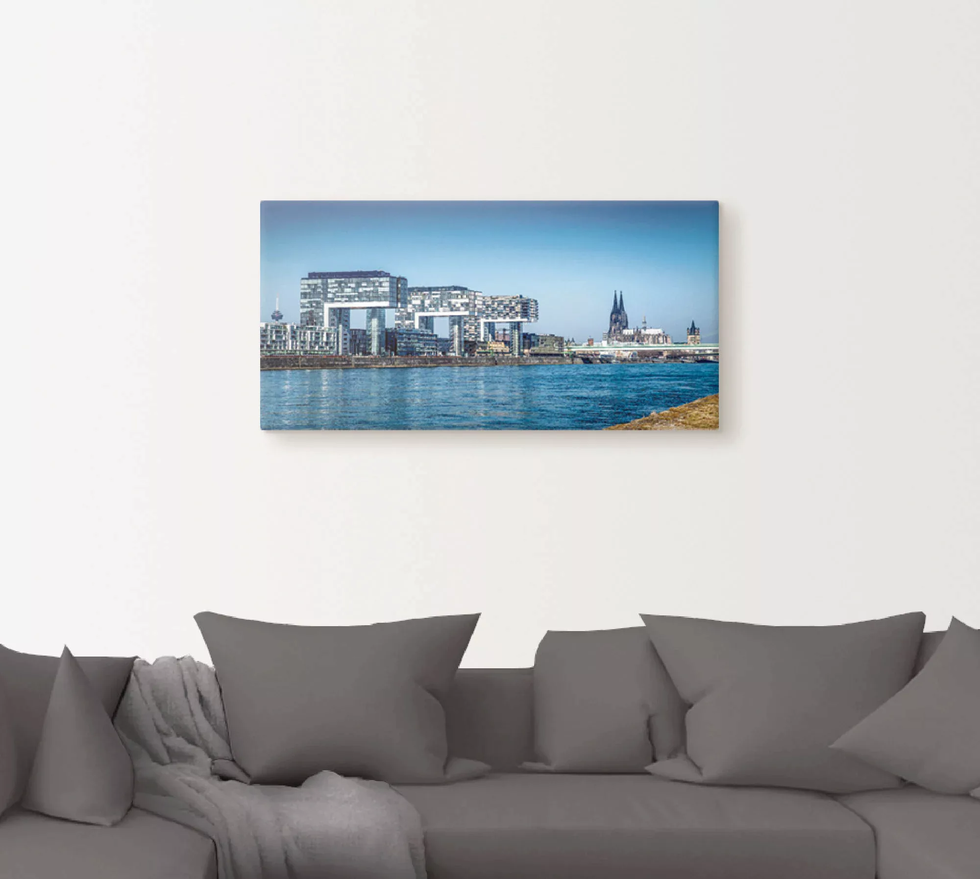 Artland Wandbild "Köln Kranhäuser und Dom", Gebäude, (1 St.), als Alubild, günstig online kaufen