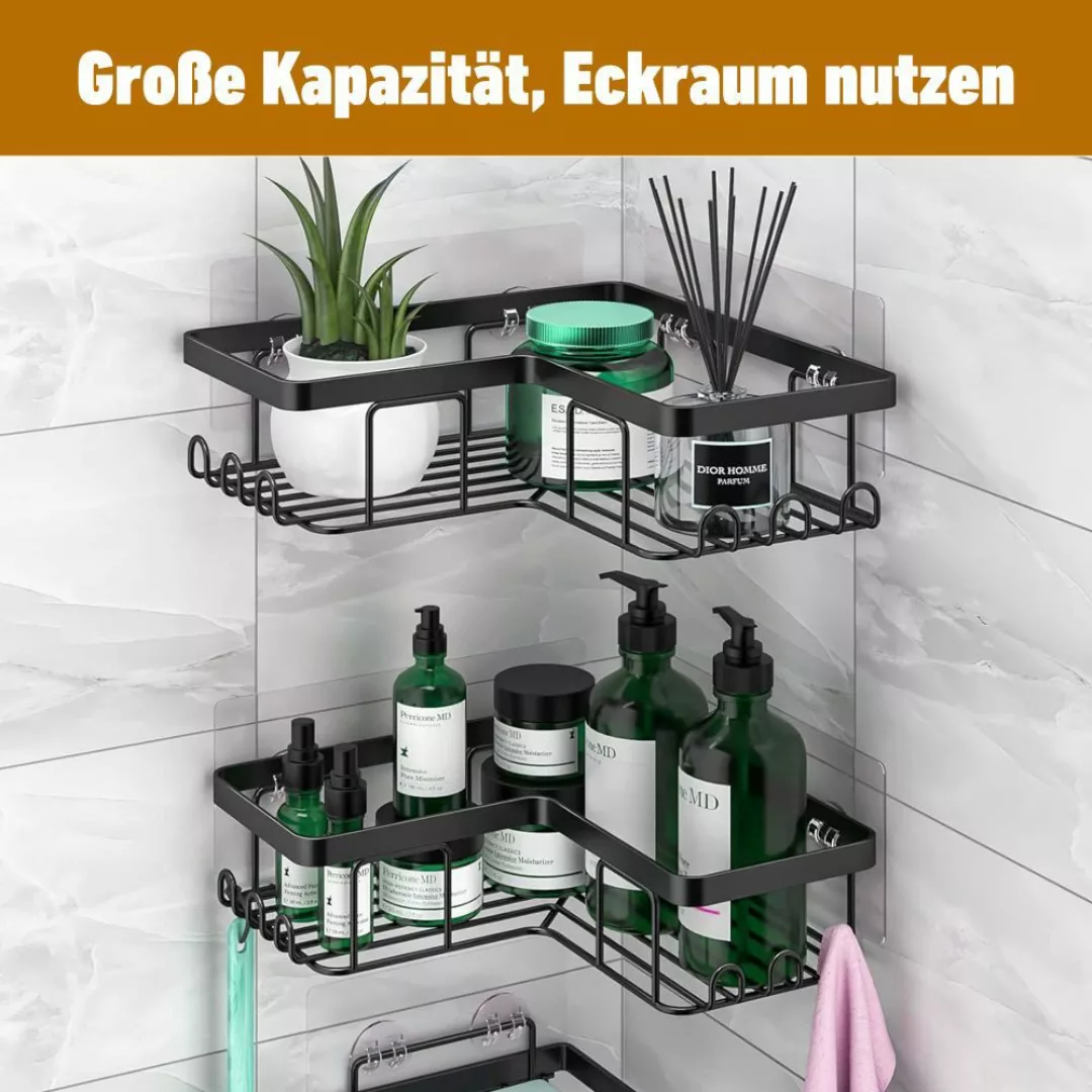 HUGERSTONE Duschablage duschablage ohne bohren,duschregal,badezimmer organi günstig online kaufen