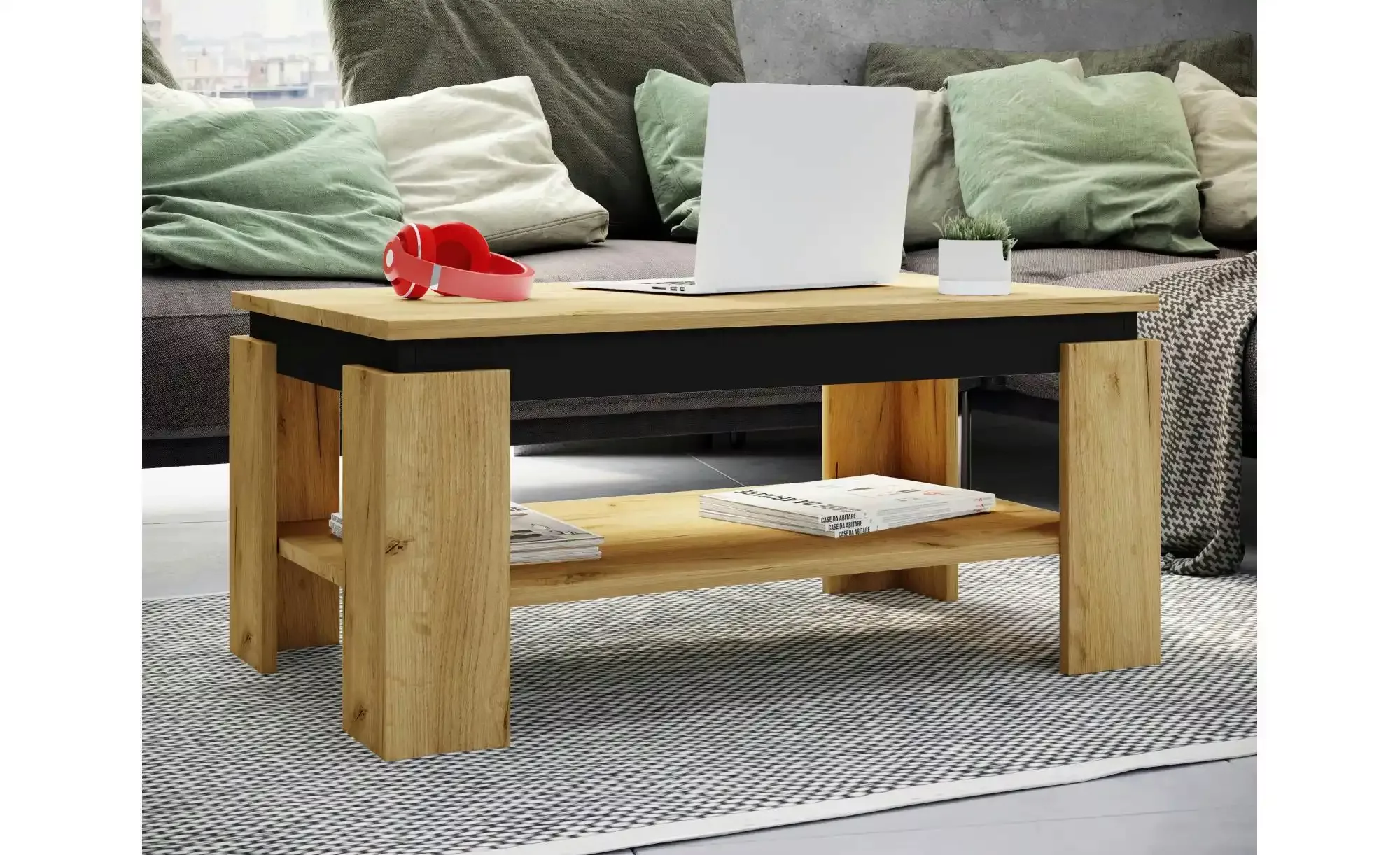 VCM Holz Beistelltisch Couchtisch Sofatisch Wohnzimmertisch Rolas braun günstig online kaufen