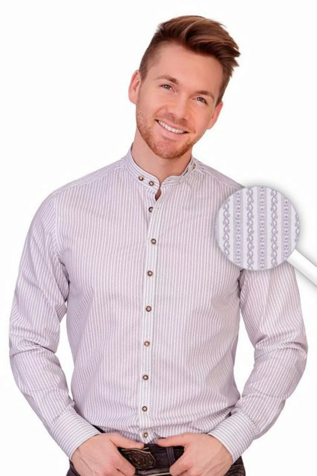 orbis Trachtenhemd Trachtenhemd - PEREGRIN - grau/weiß, rot/weiß günstig online kaufen