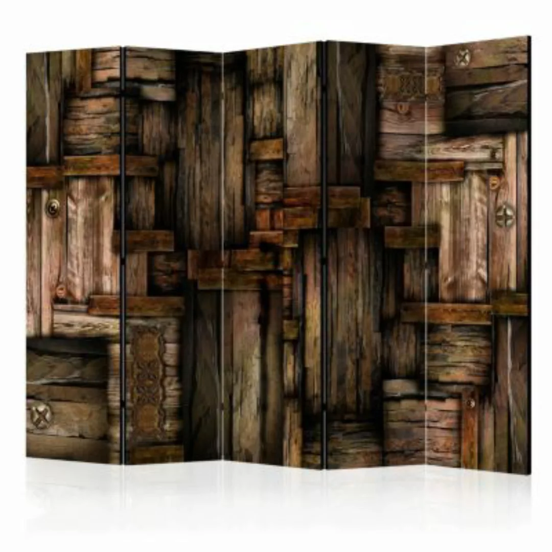 artgeist Paravent Wooden puzzle II [Room Dividers] grau-kombi Gr. 225 x 172 günstig online kaufen