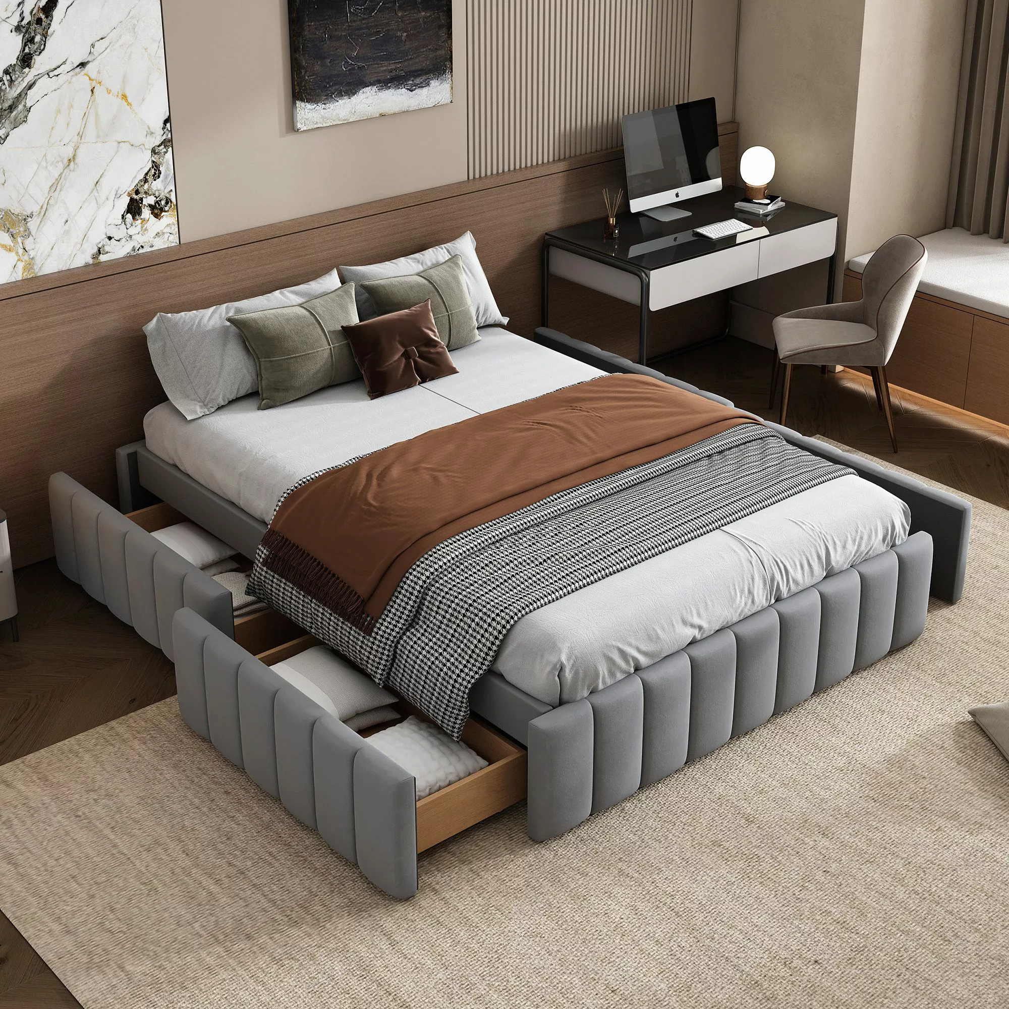 SOFTWEARY Futonbett mit Lattenrost und 4 günstig online kaufen