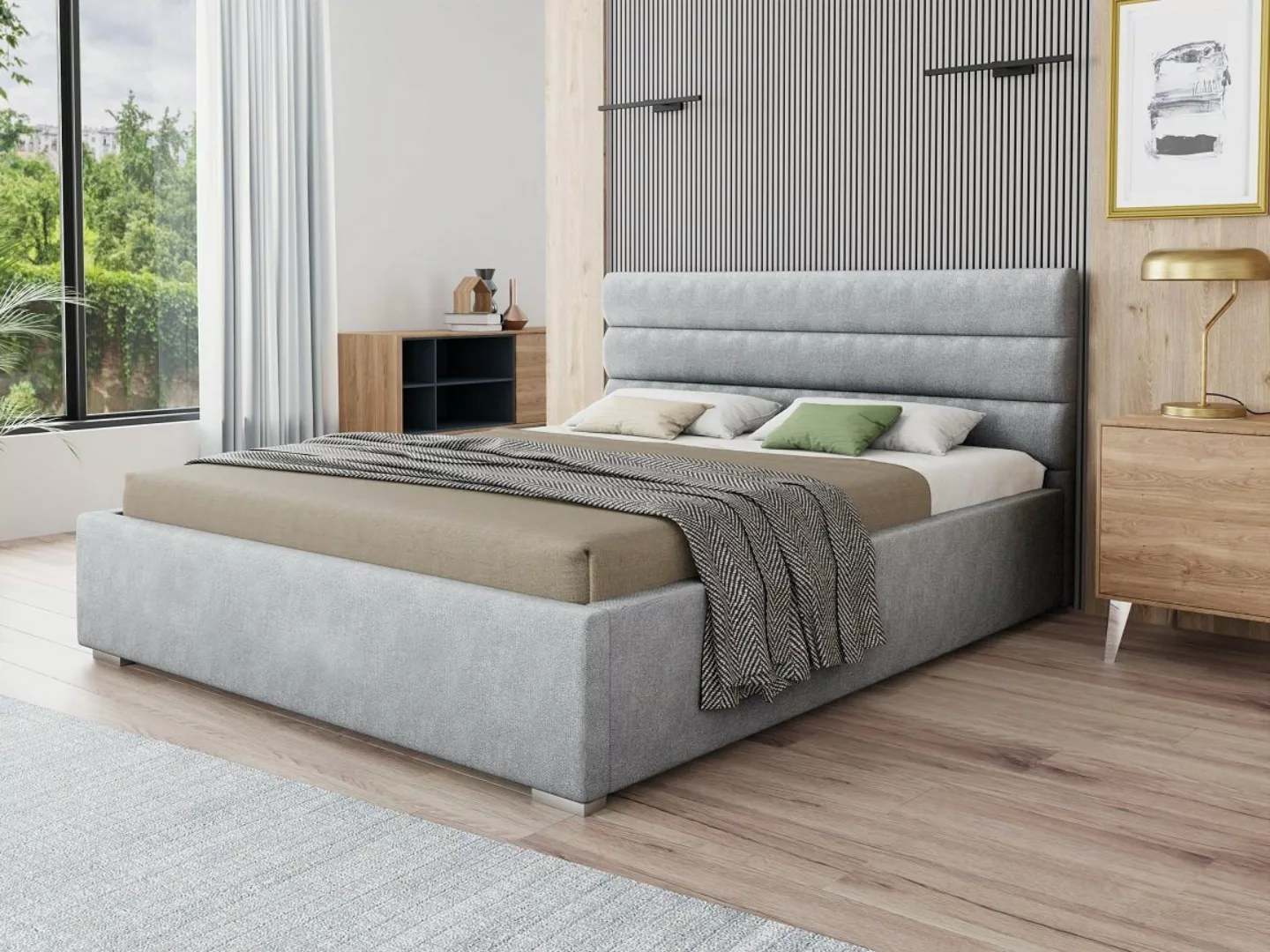 Deine Möbel 24 Polsterbett Bett Ehebett MALO inkl. Bettkasten und Lattenros günstig online kaufen