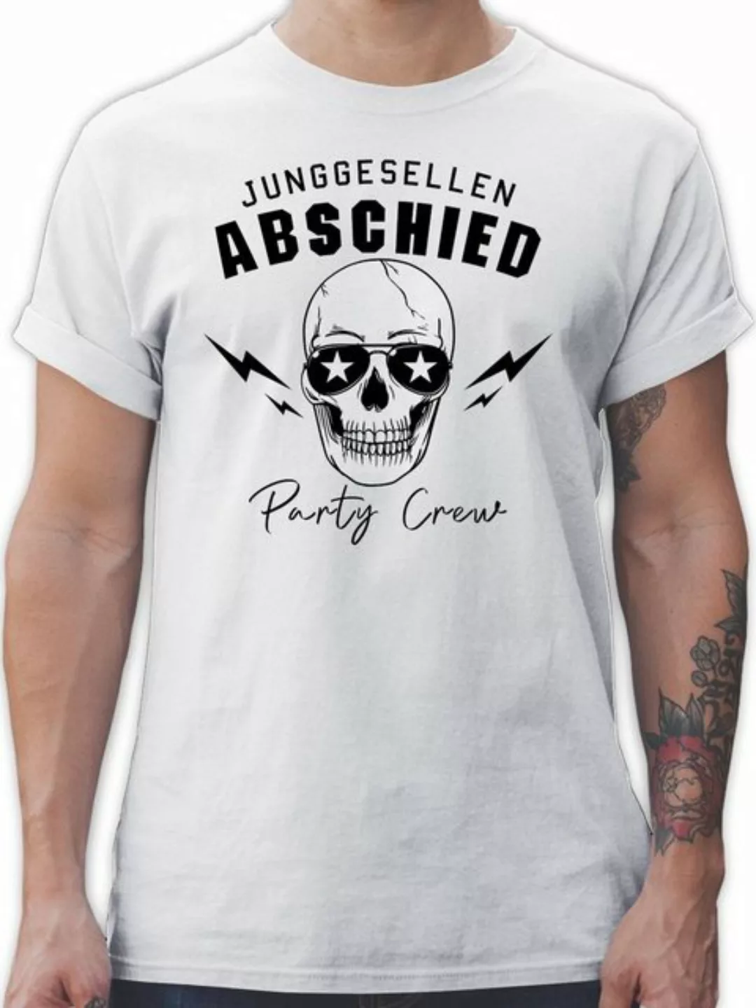 Shirtracer T-Shirt Party Crew Totenkopf Team Bräutigam Team Groom JGA Männe günstig online kaufen