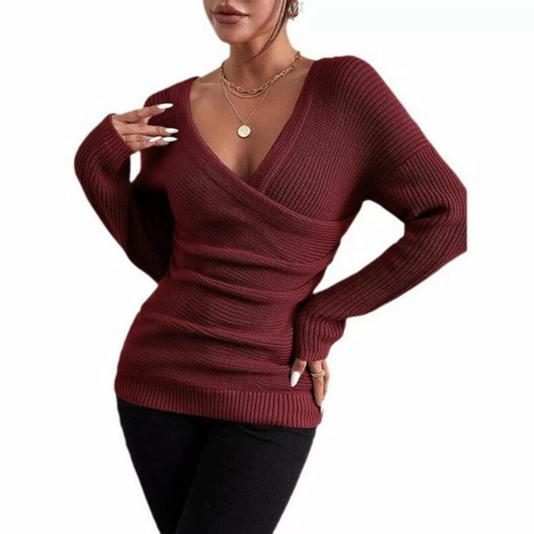 AFAZ New Trading UG Strickpullover Damen Warm Pullover V-Ausschnitt-Pullove günstig online kaufen