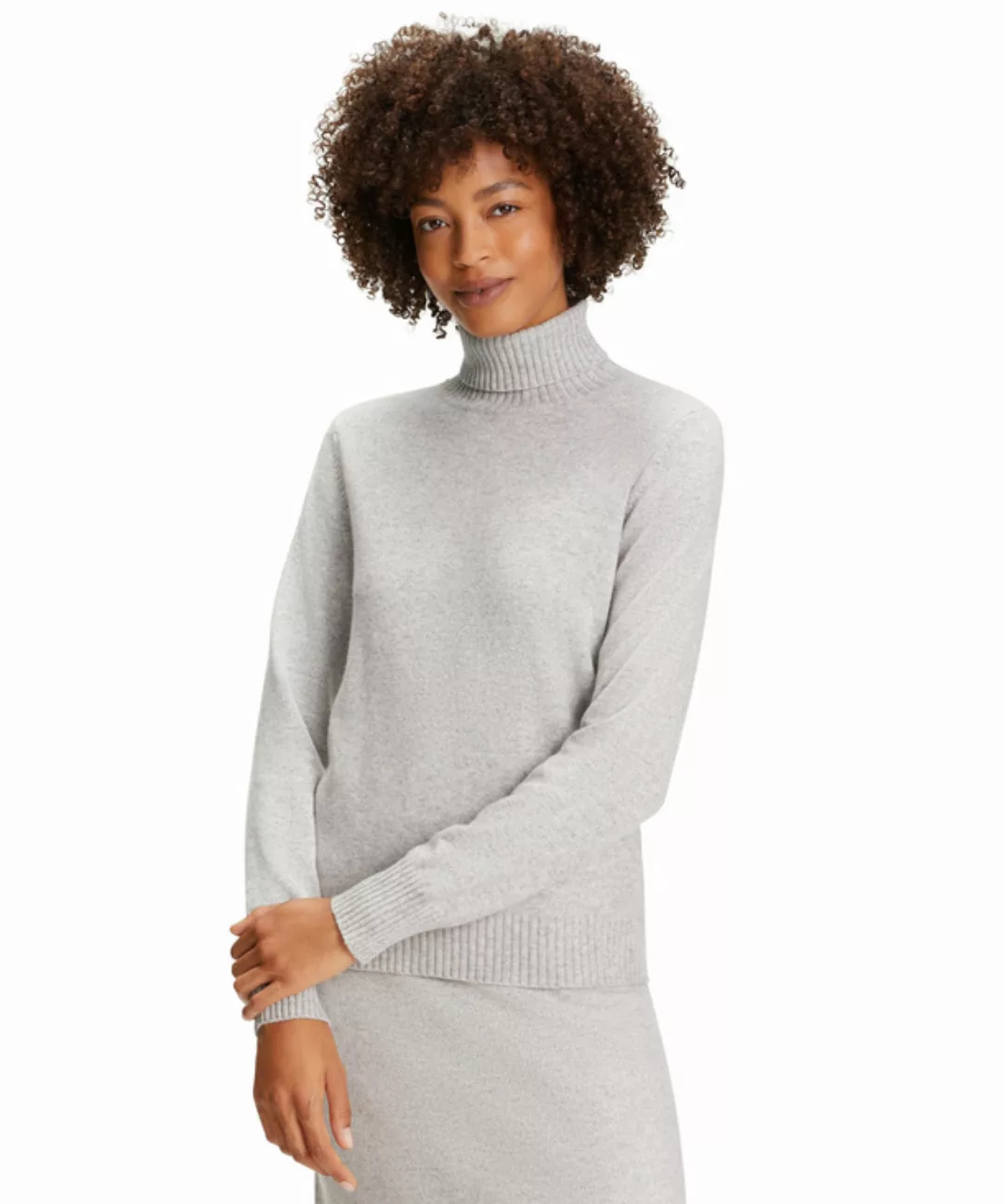 FALKE Damen Pullover Rollkragen, XL, Grau, Uni, Kaschmir, 64174-384505 günstig online kaufen