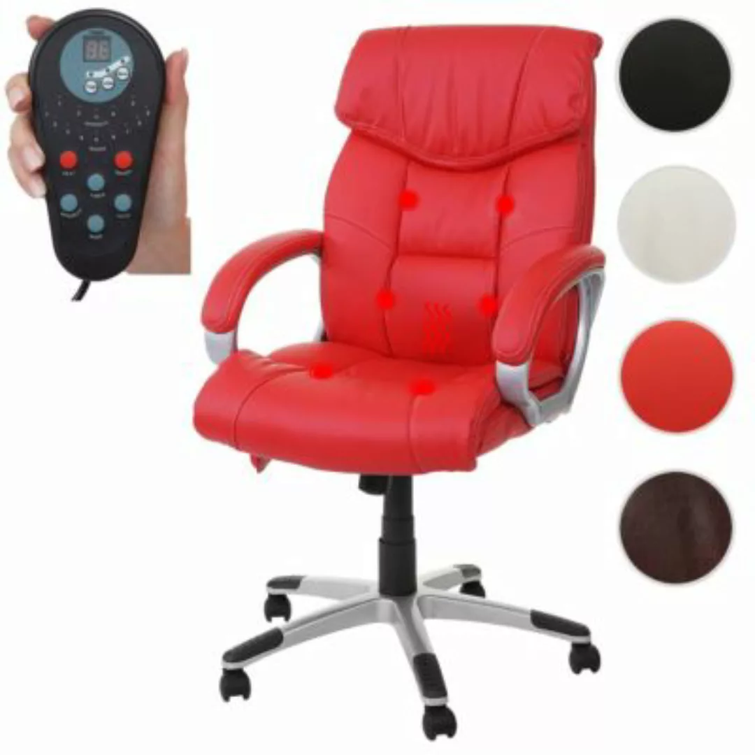 HWC Mendler Massage-Bürostuhl rot günstig online kaufen