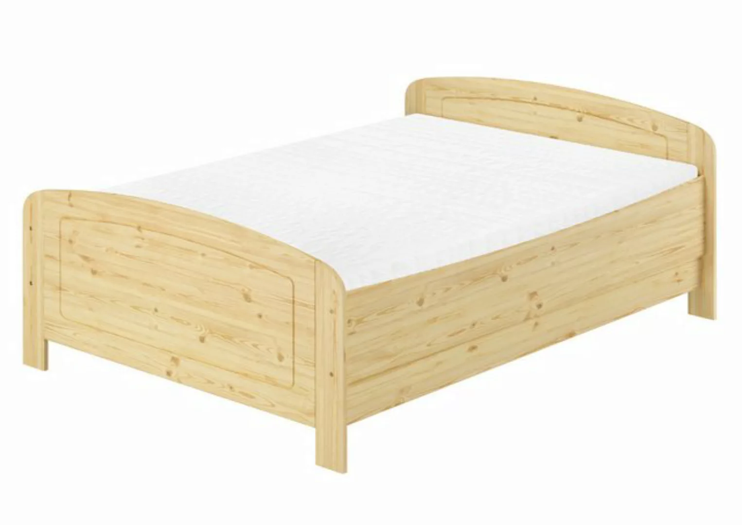 ERST-HOLZ Bett Seniorenbett hoher Sitz massiv Kiefer 140x200 Matratze Rollr günstig online kaufen