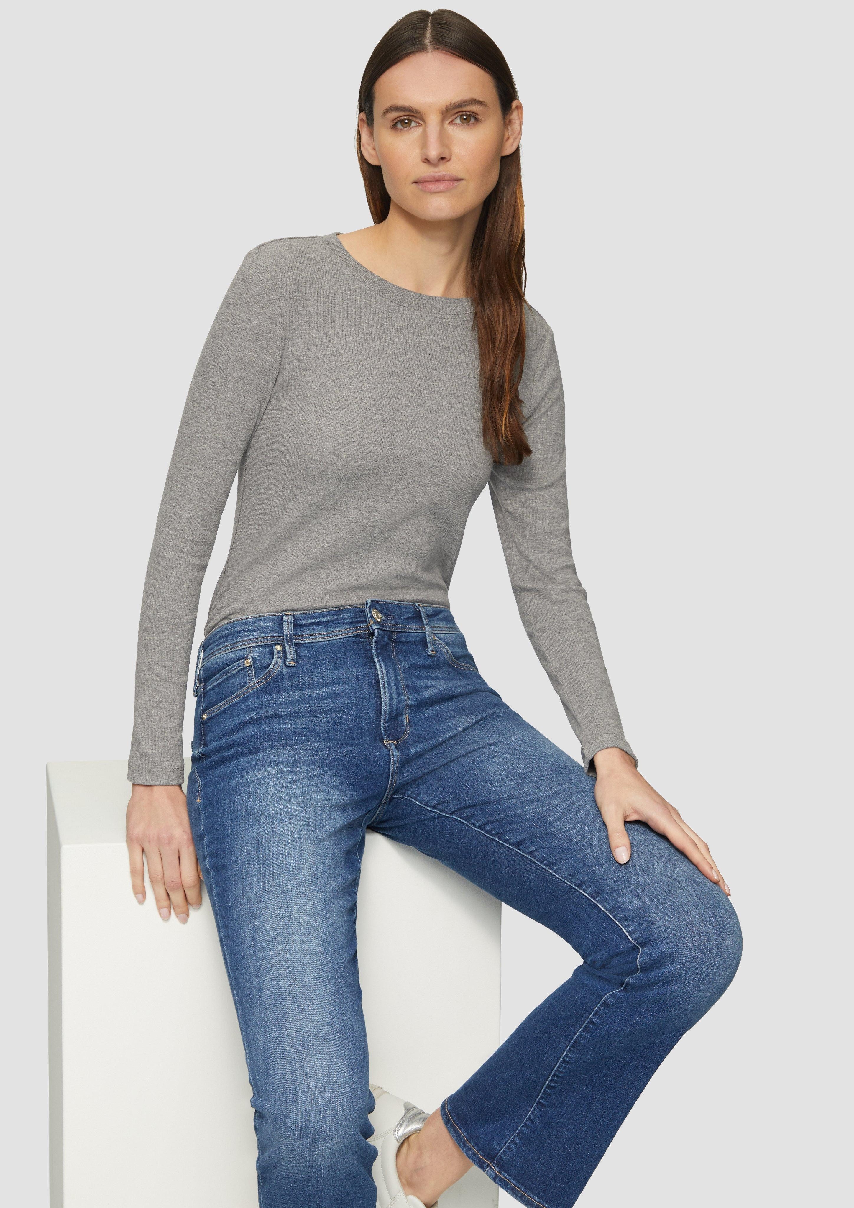 s.Oliver Langarmshirt Geripptes Langarmshirt im Slim günstig online kaufen