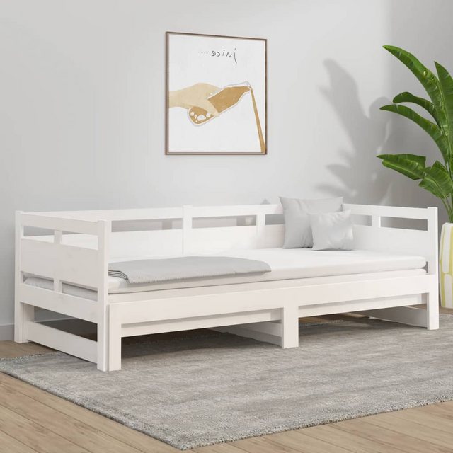 vidaXL Gästebett Tagesbett Gästebett Ausziehbar Weiß Massivholz Kiefer 2x90 günstig online kaufen