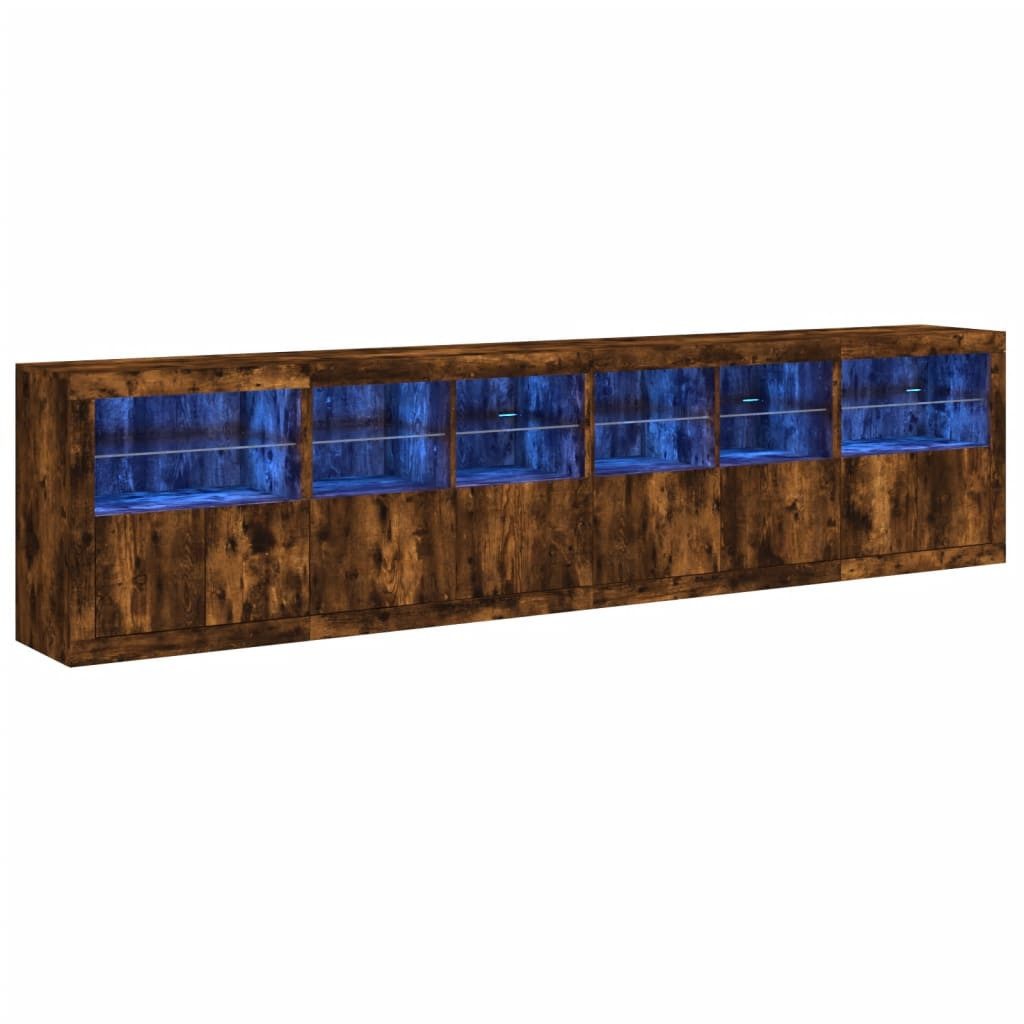 vidaXL Sideboard Sideboard mit LED-Leuchten Räuchereiche günstig online kaufen