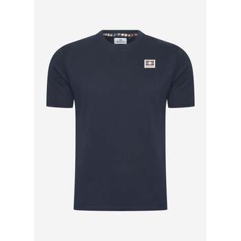 Aquascutum  T-Shirts & Poloshirts Active club check patch t-shirt - navy günstig online kaufen