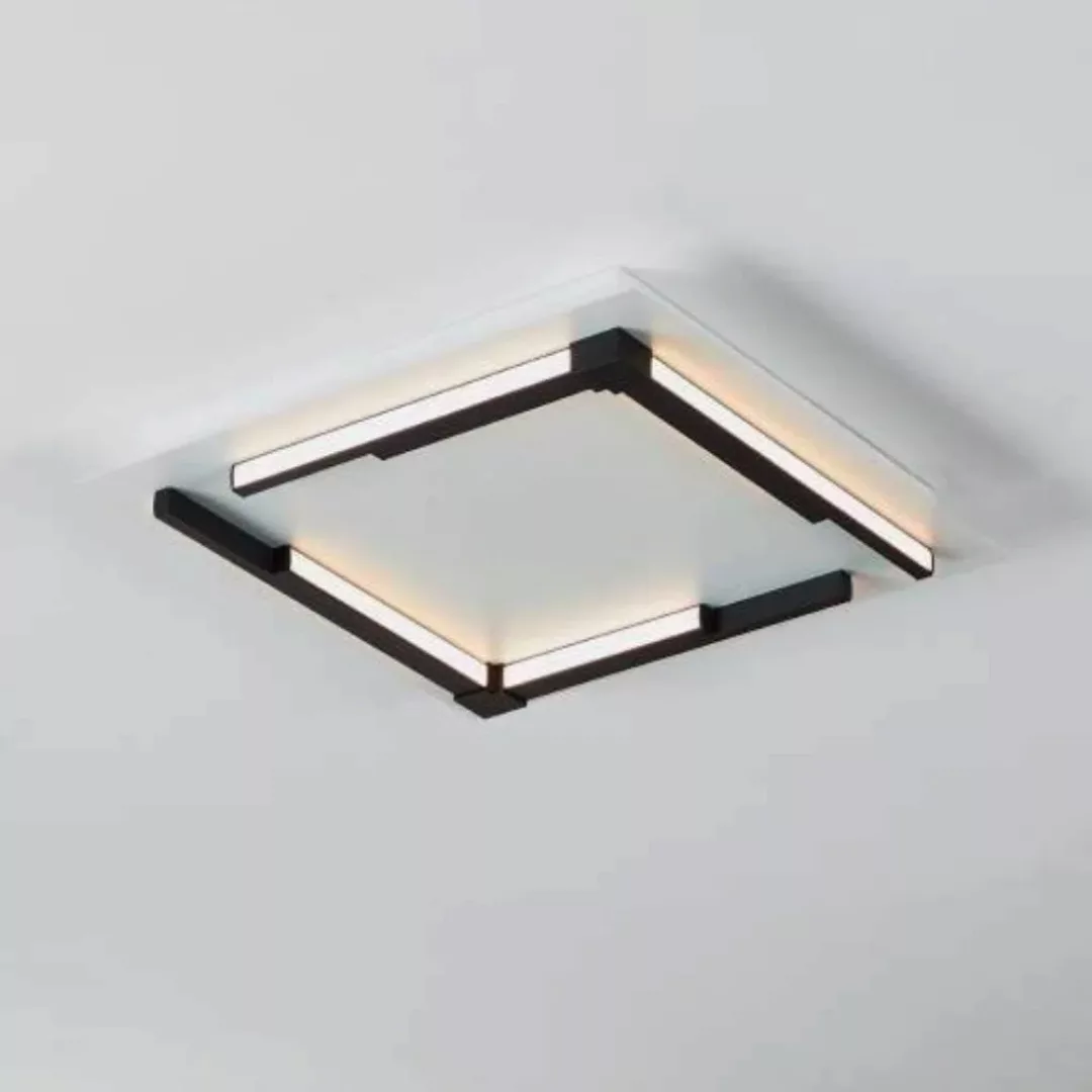 LED Deckenleuchte Zampote in Weiß und Schwarz 25W 3300lm eckig günstig online kaufen