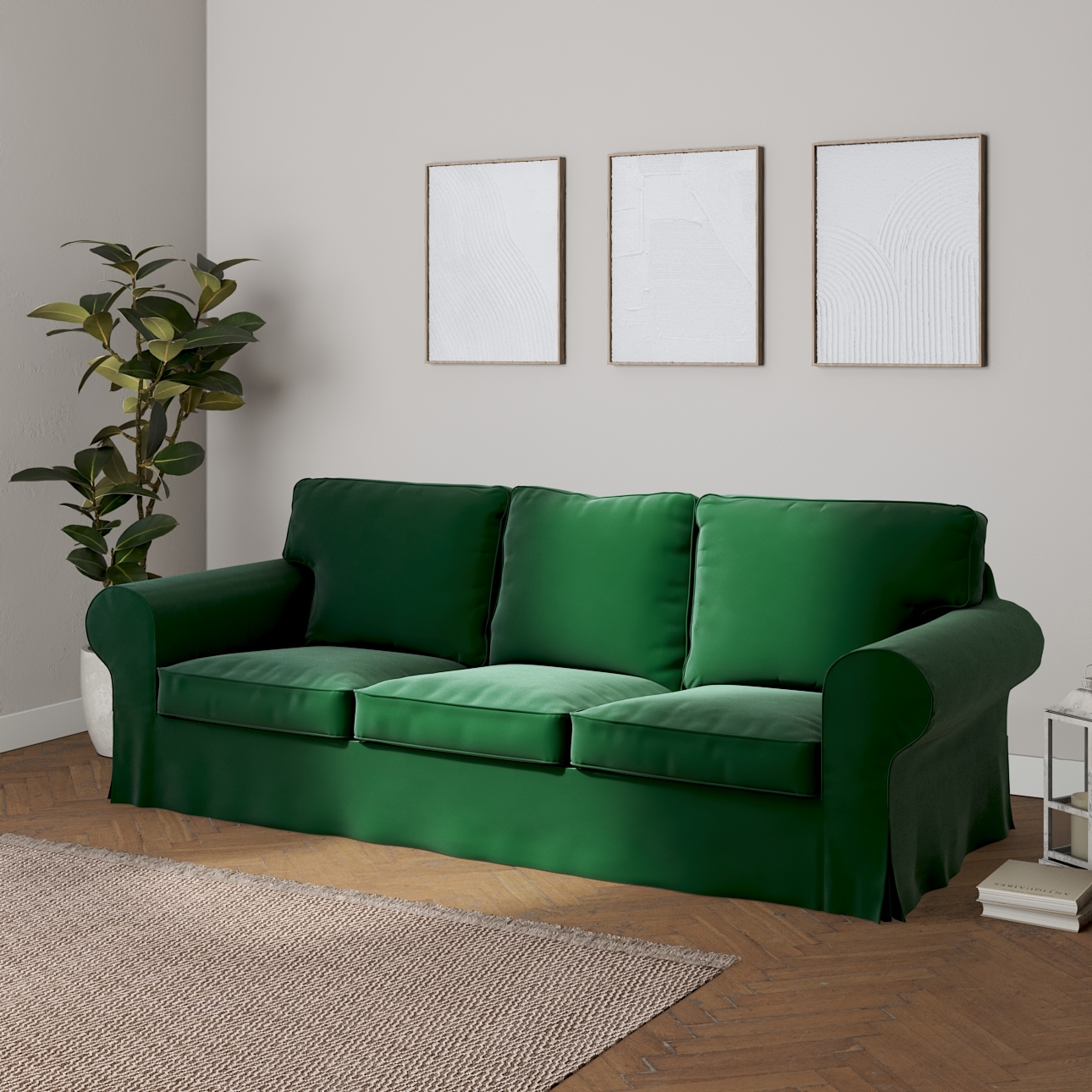 Bezug für Ektorp 3-Sitzer Schlafsofa, neues Modell (2013), grün, 40cm x 30c günstig online kaufen