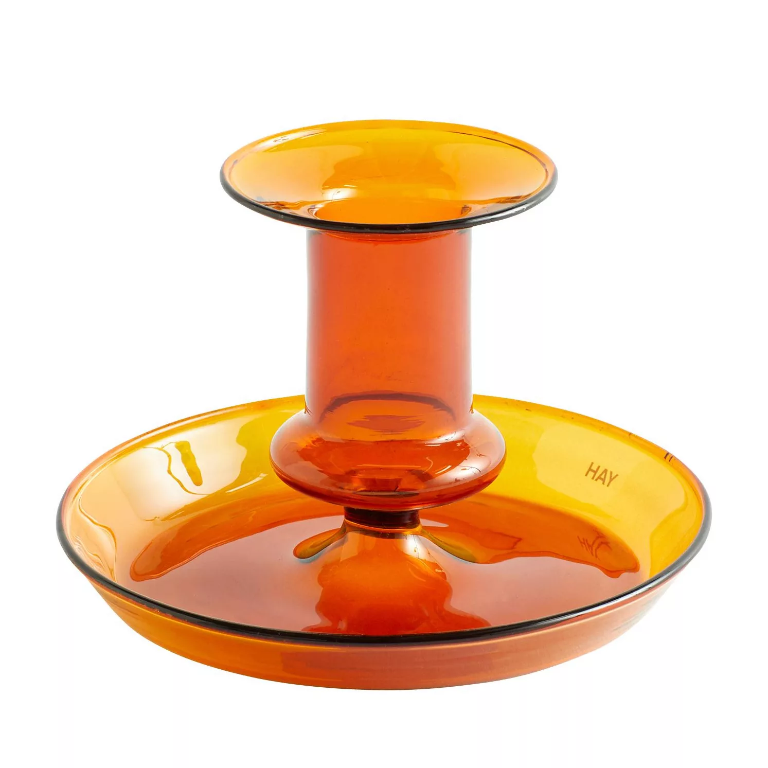 Kerzenleuchter Flare Small glas orange gelb / Glas - Hay - Orange günstig online kaufen