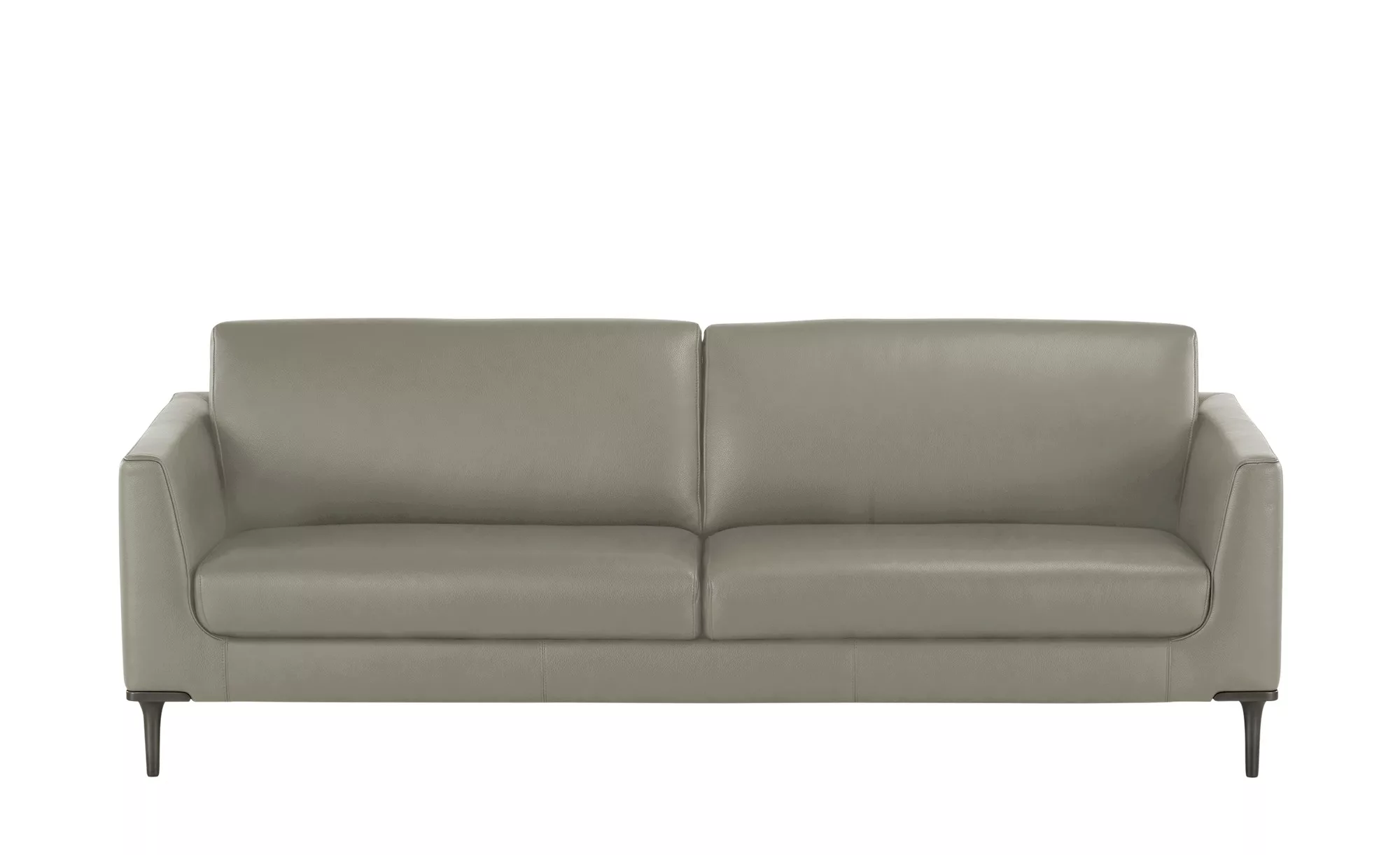 Ledersofa - grau - 231 cm - 85 cm - 92 cm - Polstermöbel > Sofas > 2-Sitzer günstig online kaufen