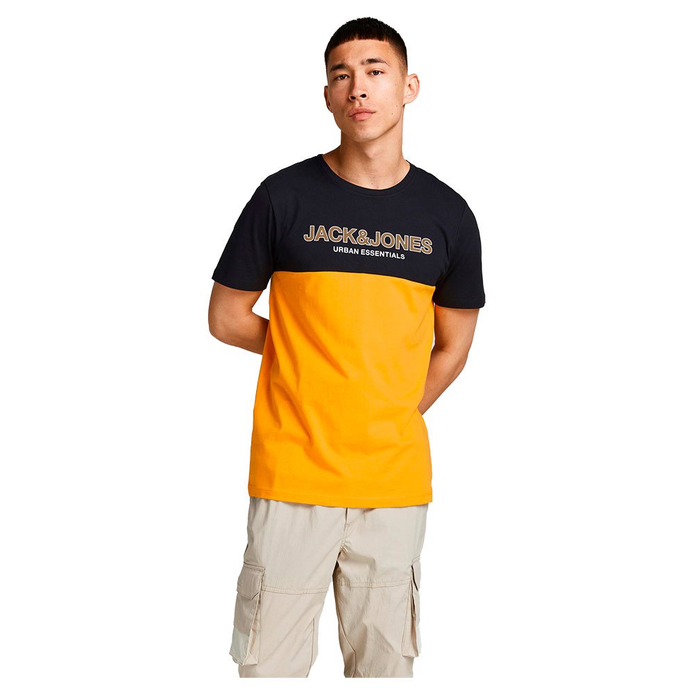Jack & Jones Urban Blocking Kurzarm O Hals T-shirt XS Golden Orange / Detai günstig online kaufen