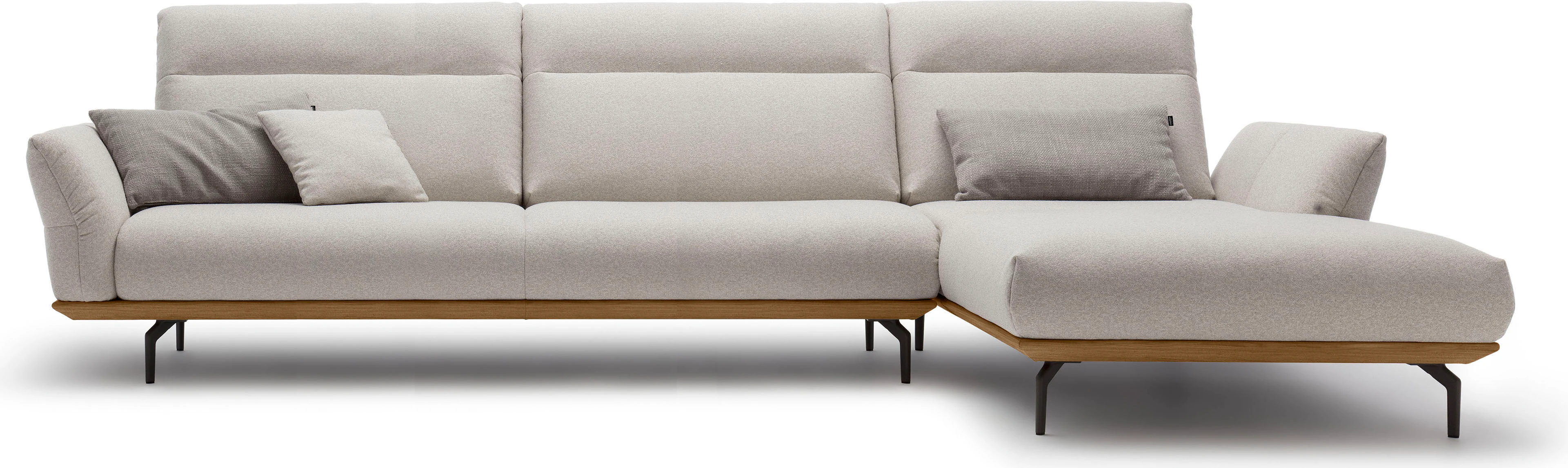 Creation BY ROLF BENZ Ecksofa "CR.460", Sockel in Nussbaum, Winkelfüße in U günstig online kaufen