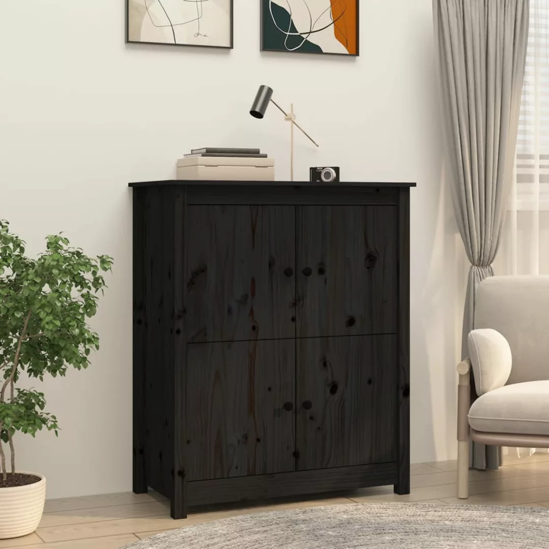 Vidaxl Sideboard Schwarz 83x41,5x100 Cm Massivholz Kiefer günstig online kaufen