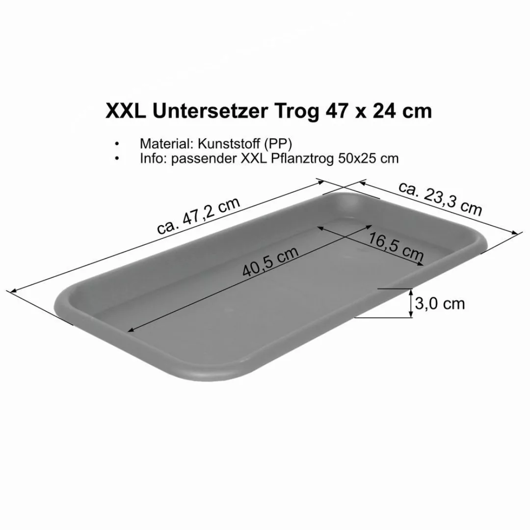 Heimwerkercenter Pflanzkübel MePla Untersetzer für Pflanzentrog47x24cm günstig online kaufen