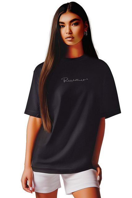 Reichstadt Oversize-Shirt Casual Oversize T-Shirt 23RSW044 Black XL mit Sti günstig online kaufen