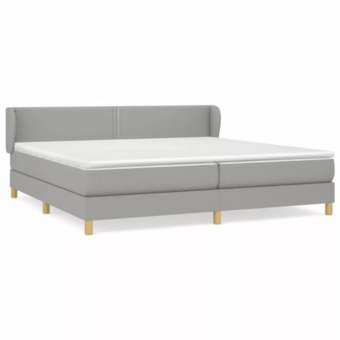 vidaXL Bettgestell Boxspringbett mit Matratze Hellgrau 200x200 cm Stoff Bet günstig online kaufen