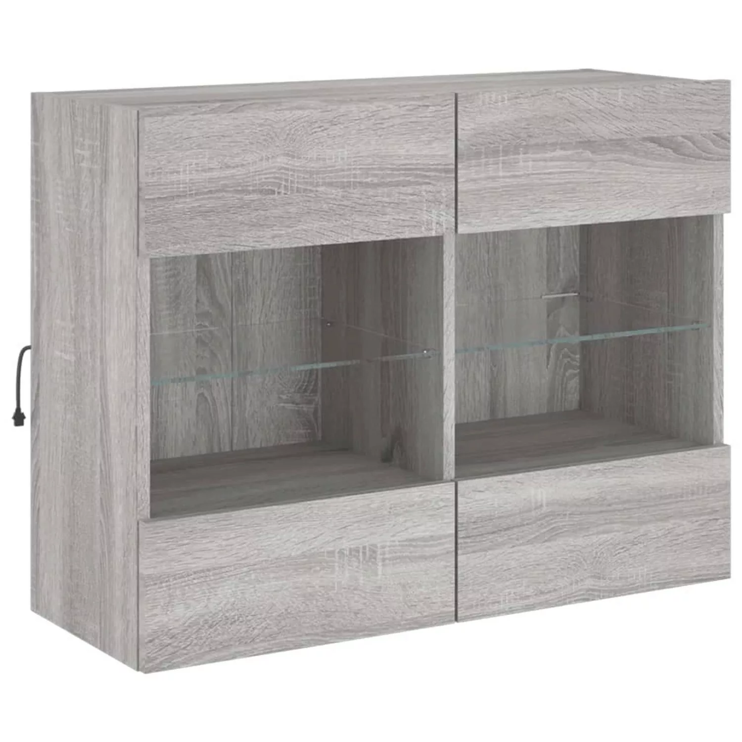 vidaXL TV-Schrank TV-Wandschrank mit LED-Leuchten Grau Sonoma 78,5x30x60,5 günstig online kaufen