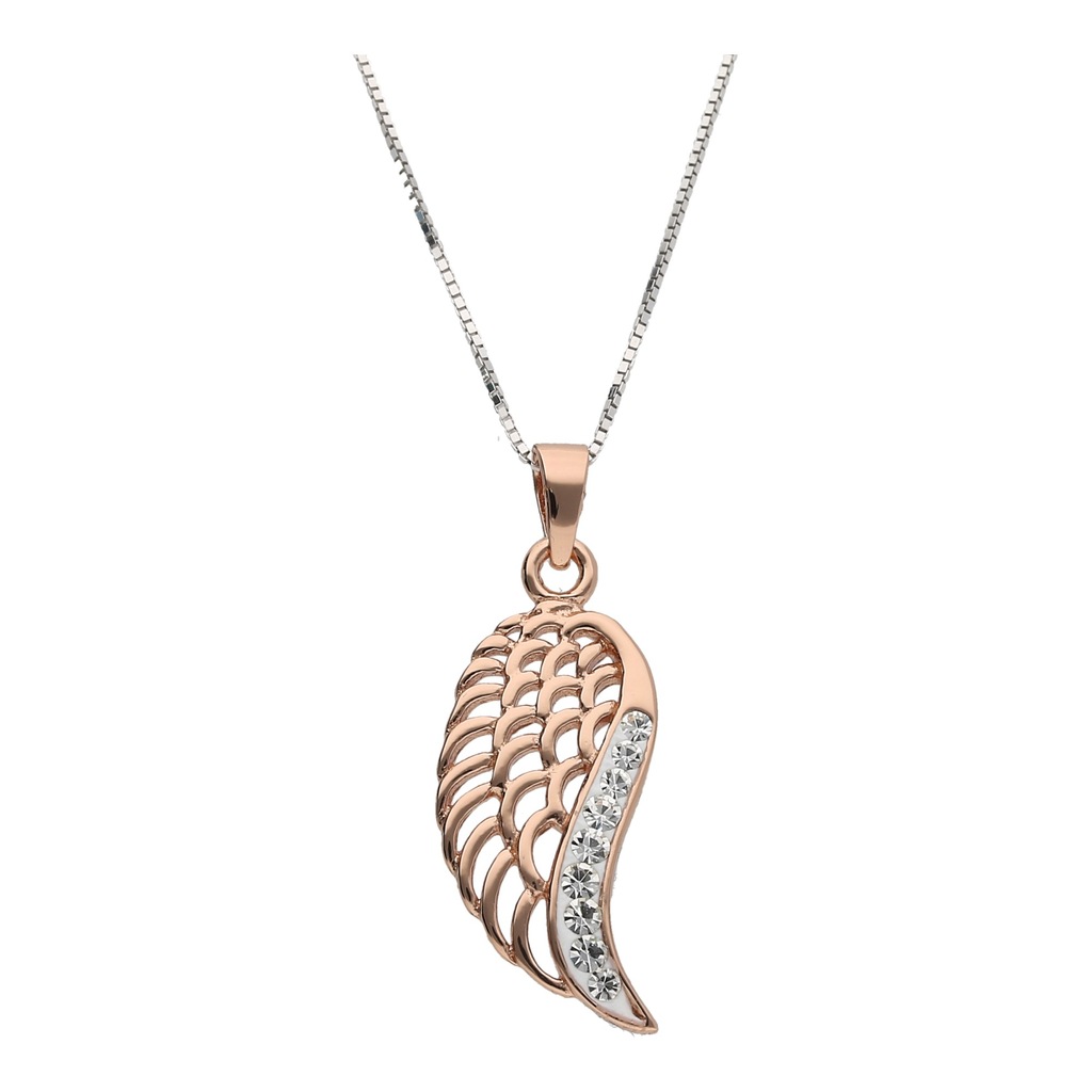 Smart Jewel Kette mit Anhänger "mit Flügel, Kristall Steine, Silber 925" günstig online kaufen