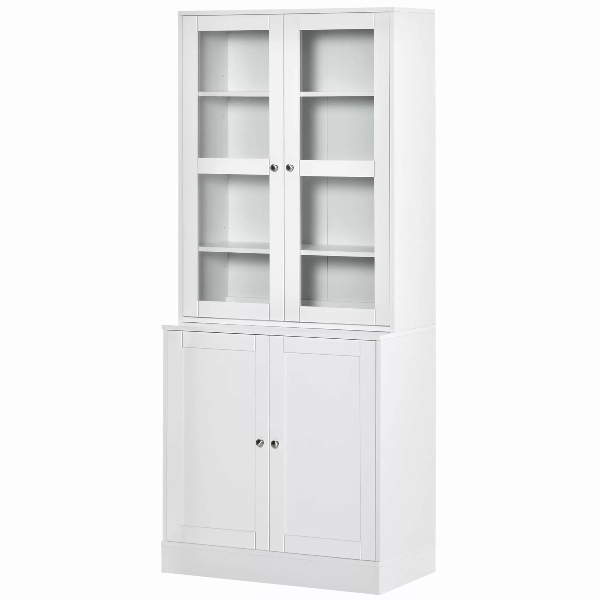 HOMCOM Bücherschrank 178,5 cm Hochschrank Vitrinenschrank mit Glastür 6 Fäc günstig online kaufen