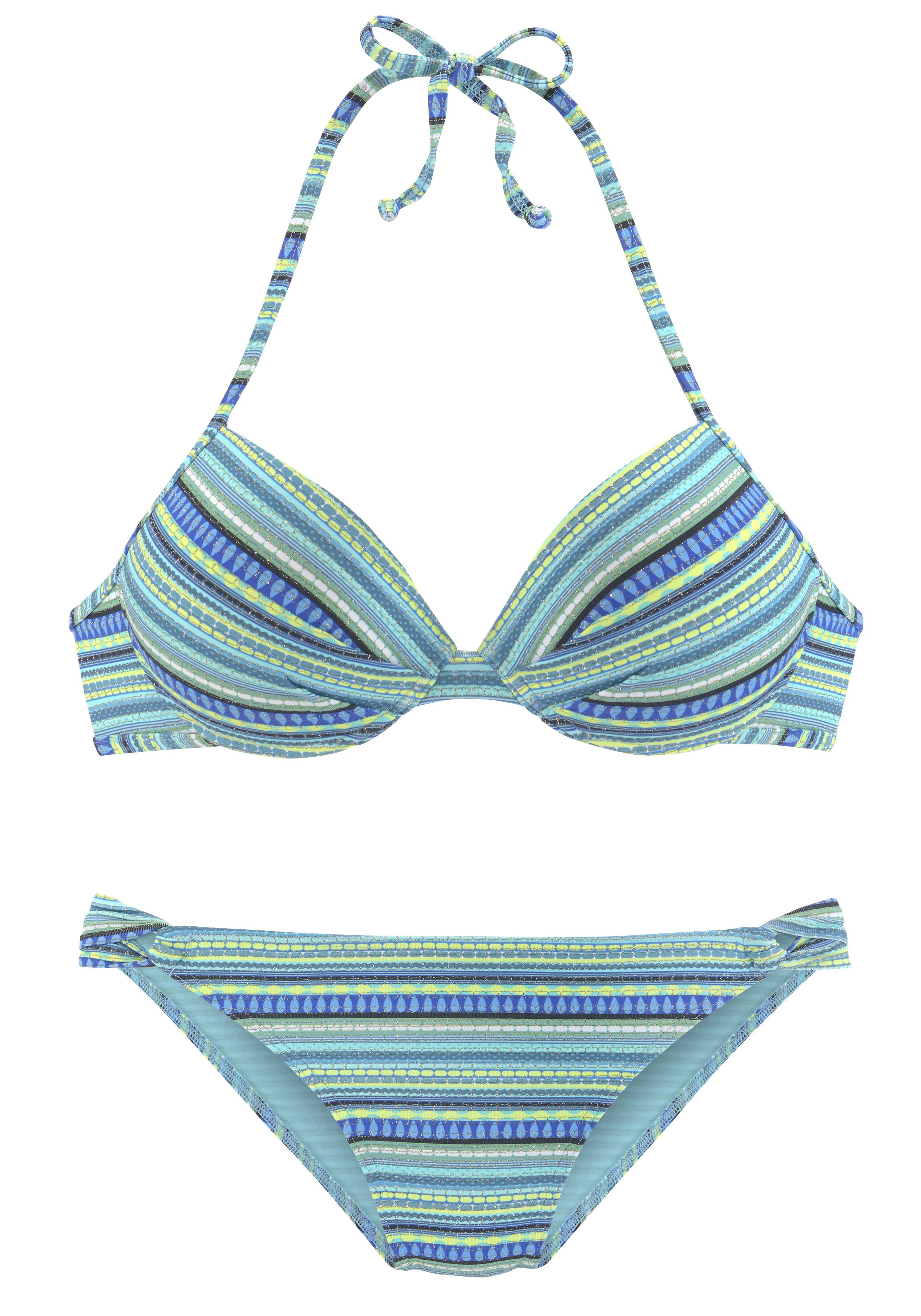 LASCANA Push-Up-Bikini, mit glitzernden Streifen günstig online kaufen