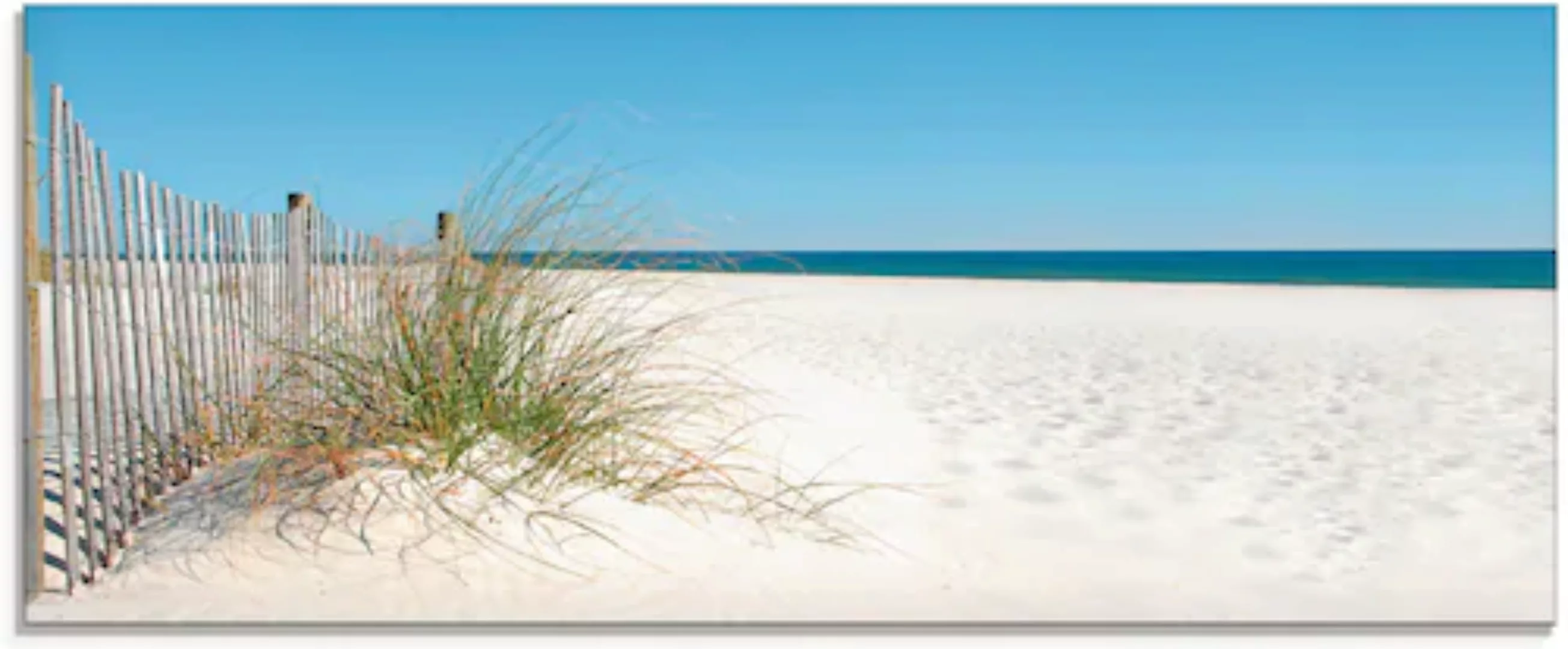 Artland Glasbild »Schöne Sanddüne mit Gräsern und Zaun«, Strand, (1 St.), i günstig online kaufen