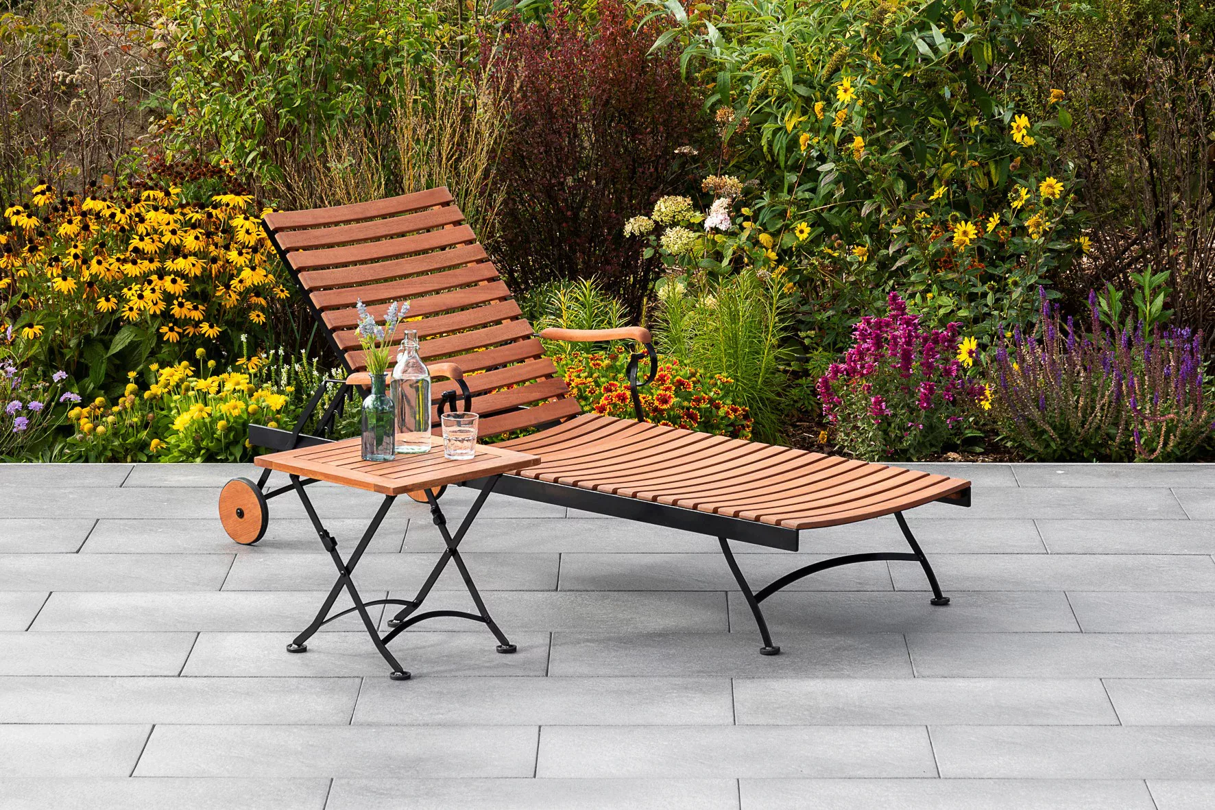 MERXX Gartenlounge-Set "Schloßgarten", (2 tlg.), 1 Gartenliege und 1 Hocker günstig online kaufen