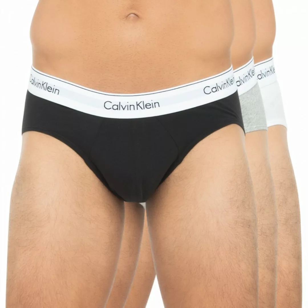 Calvin Klein 3-er Set Slips Grau, Weiß & Schwarz günstig online kaufen