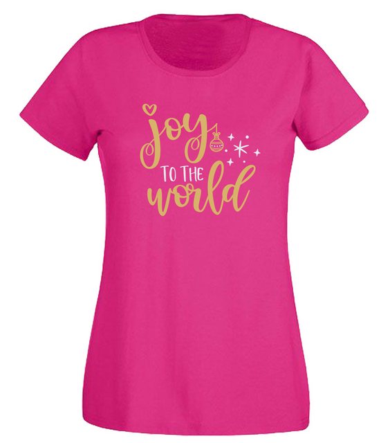 G-graphics T-Shirt Joy to the world Slim-fit Damen T-Shirt mit Weihnachtsmo günstig online kaufen