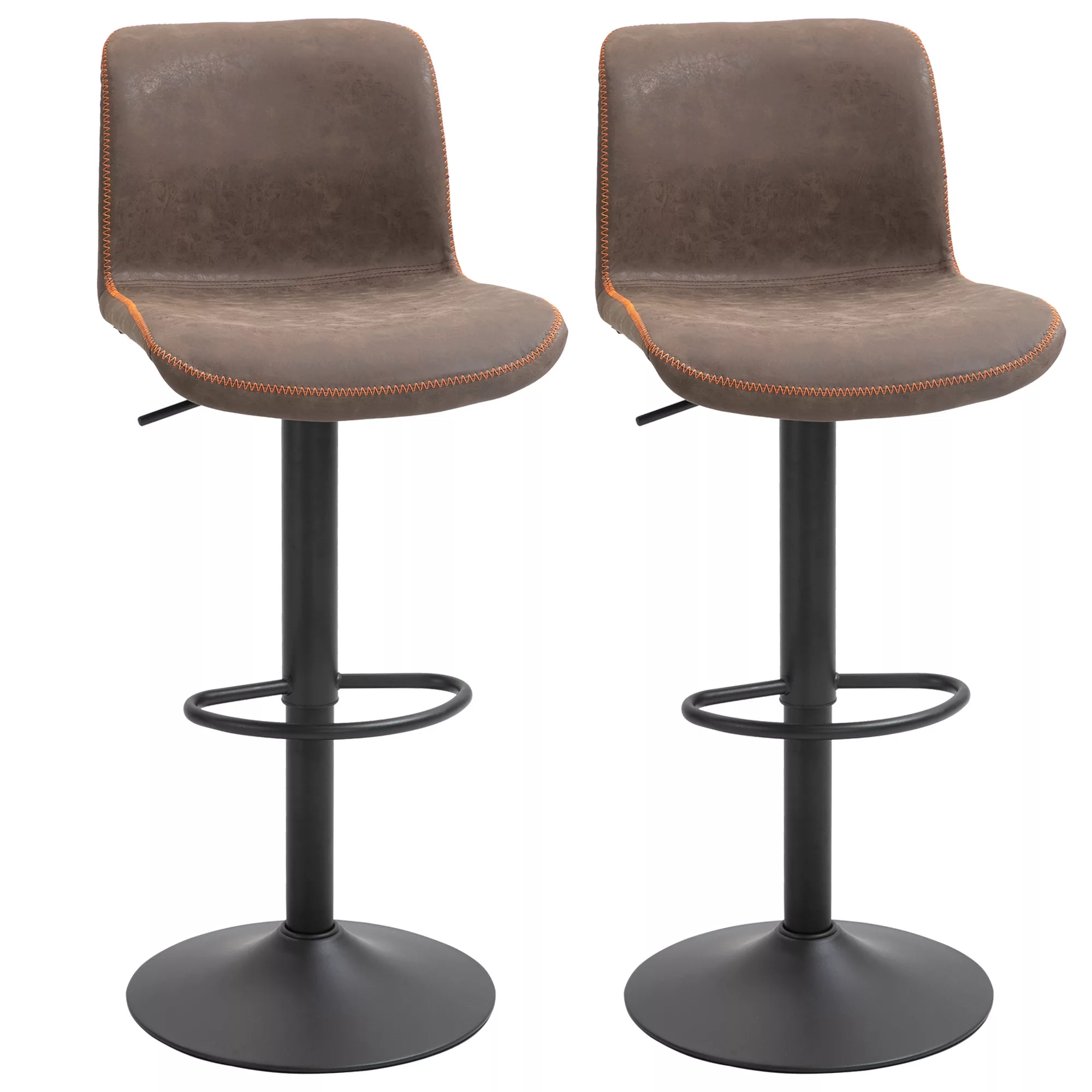 HOMCOM Set aus 2 Vintage Barhockern, höhenverstellbar und drehbar, mit Fußs günstig online kaufen