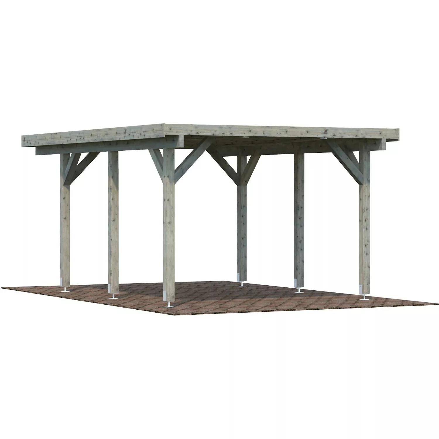 Palmako Einzelcarport Karl Grau tauchgrundiert 360 cm x 512 cm günstig online kaufen