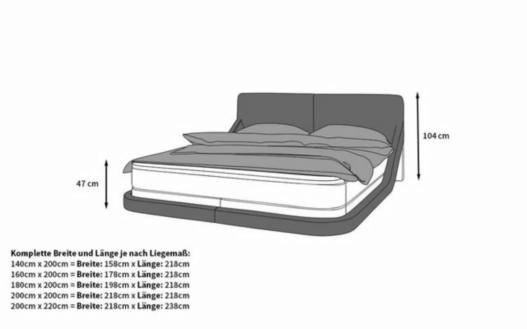 Sofa Dreams Boxspringbett Ossiano Kunstleder Komplettbett Modern Hotelbett, günstig online kaufen