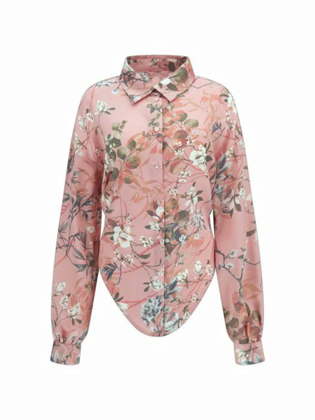Guess Wickelbluse Damen Bluse LS BOWED JUN SHIRT Langarm günstig online kaufen
