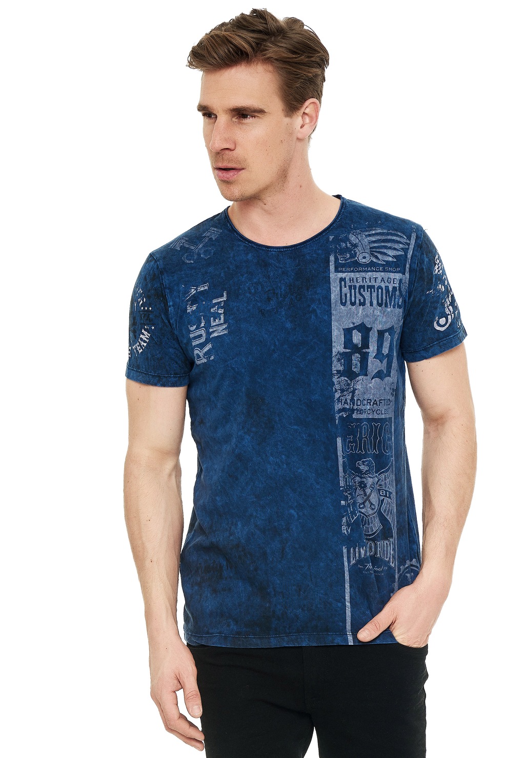 Rusty Neal T-Shirt, in lässiger Batik-Optik günstig online kaufen