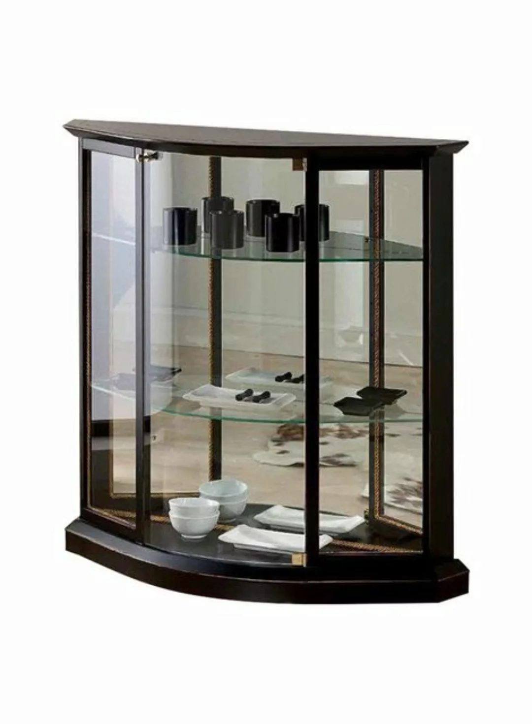 JVmoebel Vitrine Vitrine Schwarz Glasschrank Design Klassische Schrank Luxu günstig online kaufen