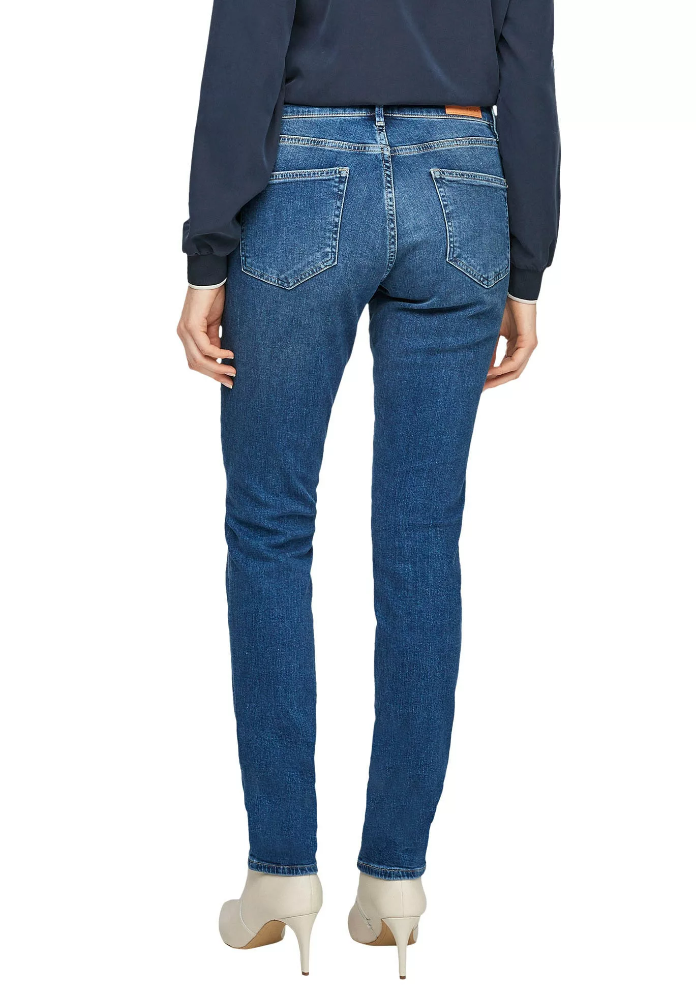 s.Oliver 5-Pocket-Jeans Jeans Betsy / Slim Fit / Mid Rise / Slim Leg Leder- günstig online kaufen